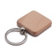 Porte-clés en bois de hêtre&nbsp;KEYC-WH0004-12-2