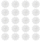 Gorgecraft 20 Stück weiße Stickerei-Blumen zum Aufnähen 3D 12-Blütenblatt 2-lagige Spitzenblume mit Imitationsperlen-Spitze bestickte Applikationen für Hochzeit DIY-GF0006-06-1