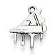 合金のチベット風チャーム  ピアノ  カドミウムフリー＆ニッケルフリー＆鉛フリー  アンティークシルバー  19x14.5x1.5mm  穴：1mm X-TIBE-S309-41AS-NR-1