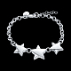 Brass Star Link Bracelets BJEW-BB17065-2