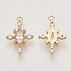 Brass Micro Pave Cubic Zirconia Charms KK-N216-18-NF-2