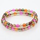 Synthetic & Dyed Crackle Quartz Beaded Stretch Bracelets BJEW-F046-01-6mm-1