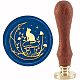 CRASPIRE Wax Seal Stamp Moon and Cat Sealing Wax Stamps Mushroom 30mm/1.18inch Removable Brass Head Sealing Stamp with Wooden Handle for Invitations Cards Valentine's Day Gift Wrap AJEW-WH0184-0446-1