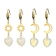 2 Pair 2 Style Opalite Heart Dangle Earrings EJEW-JE05463-1