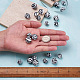 20個2色シリコンビーズ  DIYの看護ネックレス用  チーターのための咀嚼ペンダント  ラウンド  ブラック  10個/スタイル SIL-TA0001-07C-4