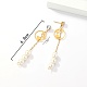 Golden 304 Stainless Steel Dangle Stud Earrings CL0746-3-4