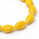 Opaque Solid Color Glass Faceted Teardrop Beads Strands GLAA-Q052-B02-2