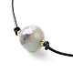 Energy Pearl Luster Plated Natural Agate Round Faceted Beads Bracelet BJEW-JB06749-04-5