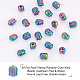 Nbeads 30 pièces placage en rack perles en alliage de couleur arc-en-ciel PALLOY-NB0003-89-4