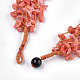 Многониточные ожерелья из синтетических коралловых бусин NJEW-S414-54B-3