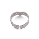 304 anillo de puño abierto de corona de acero inoxidable para mujer RJEW-G285-04P-3