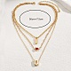 鉄アズキチェーン3層ネックレス  バレンタインデーのネックレスを愛しています  18KGP本金メッキ  14.17インチ（36cm） AX4550-5