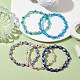 Эластичные браслеты ручной работы со смешанными драгоценными камнями BJEW-JB10208-2
