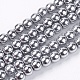Chapelets de perles en hématite synthétique sans magnétiques G-S096-6mm-3-1