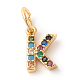 Brass Micro Pave Colorful Cubic Zirconia Charms ZIRC-F092-01-K-1