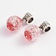 Round Handmade Silver Foil Lampwork Large Hole European Dangle Charms LPDL-F001-02A-1