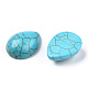 Крашеные синтетические бирюзовые драгоценные камни на плоском фоне с каплевидными кабошонами TURQ-S270-30x40mm-01-1
