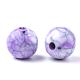クラックアクリルビーズ  天然石風ビーズ  ラウンド  青紫色  9~9.5mm  穴：2mm  約950個/500g MACR-E025-22F-10mm-2