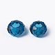 Bleus grands européens de perles de verre de trou de rondelle X-GDA007-66-3