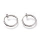 304 Stainless Steel Retractable Clip-on Hoop Earrings X-STAS-O135-01D-1