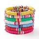 7Pcs Rainbow Polymer Clay Heishi Beads Stretch Bracelets Set BJEW-JB05889-3