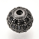 Perles de zircone cubique micro pave en Laiton X-ZIRC-Q013-10mm-143B-3