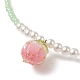 Ожерелья с подвесками из бутона цветка из смолы NJEW-JN04153-5