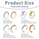 Spritewelry 8pcs 8 anneaux de manchette perlés rotatifs en laiton de style RJEW-SW0001-01-2