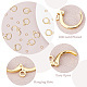 Creatcabin 10 paires de boucles horizontales en laiton boucles d'oreilles créoles huggie KK-CN0001-83-3