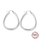 Rhodium Plated 925 Sterling Silver Hoop Earrings EJEW-K258-04P-1