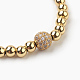 Brass Braided Bead Bracelets BJEW-JB03835-02-2
