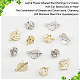 DICOSMETIC 32Pcs 2 Styles Stud Earring Findings 2 Colors Alloy Leaf and Flower Stud Earrings with Ear Nuts Platinum and Light Gold Metal Stud Earring for DIY Jewellery Making FIND-DC0001-98-4
