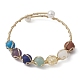 Bracelet manchette en perles de pierres précieuses naturelles et synthétiques mélangées BJEW-JB09592-1