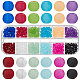 PandaHall Elite 480pcs 12 Colors Transparent Frosted Glass Beads Strands GLAA-PH0002-44-1