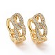 Clear Cubic Zirconia Curb Chains Shape Hoop Earrings EJEW-F304-08G-1