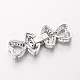 Heart Brass Micro Pave Cubic Zirconia Fold Over Clasps ZIRC-I014-71P-FF-2