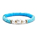 Bracelet extensible fait main en perles heishi en argile polymère BJEW-JB07453-4