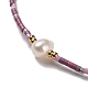 Braccialetti con perle intrecciate con perle finte di vetro e semi WO2637-14-2