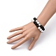 Natürliche Howlite & Lava Rock Perlen Stretch Armbänder Sets BJEW-JB05416-05-4