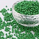 ガラスシードビーズ  不透明な色の種  DIYジュエリー作成用の小さなクラフトビーズ  ラウンド  淡緑色  3mm  穴：1mm  約10000個/ポンド SEED-A010-3mm-47-1