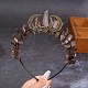 トリプルムーンメタルヘアバンド  天然水晶クリスタルラップヘアフープ女性女の子用  キャメル  180x150mm PW-WG75721-02-1