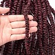 ツイストした情熱がかぎ針編みの髪をねじる  プレループかぎ針編みの編組合成編組ヘアエクステンション  低温耐熱繊維  長い＆縮毛  ブルゴーニュ  18インチ（45.7cm） OHAR-G005-17C-4