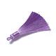 ポリエステルタッセルペンダント  紫色のメディア  78~82x8mm  穴：2~4mm FIND-I009-B21-2
