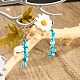 Boucles d'oreilles pendantes avec puces de turquoise synthétique et verre EJEW-JE04840-05-3
