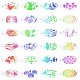 GORGECRAFT 24PCS Face Paint Stencils Body Painting Template Halloween Theme Skull Spider Witch Bat Pumpkin Pattern Reusable Soft Tattoo Stencils for Cosplay Halloween Party Body Makeup Art Painting DIY-WH0304-582F-1