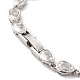 Clear Cubic Zirconia Teardrop Link Chain Bracelet BJEW-E073-03P-3