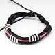 Trendy Unisex Casual Style Waxed Cord and Leather Bracelets BJEW-L298-06-1