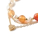 Natürliche Karneol Perlen Multi-Strang Armbänder X1-BJEW-TA00005-4