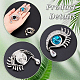AHADEMAKER 3Pcs 3 Colors Crystal Rhinestone Eye of Ra/Re Safety Pin Brooch with Glass Beads JEWB-GA0001-09-7