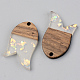 Colgantes de resina transparente y madera de nogal RESI-S389-060B-E01-2